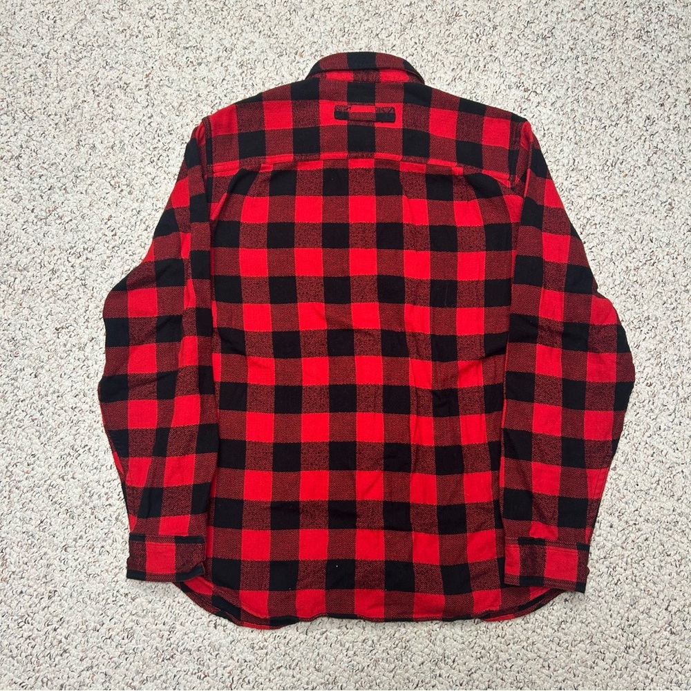 Woolrich Oxbow Bend Flannel Shirt Buffalo Plaid Button Up Heavy Large Long Red - Picture 6 of 7